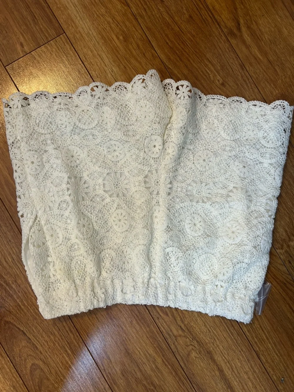 Anthropologie Mauve Cream Crochet High Rise Shorts Size 6 NWT - Picture 3 of 3
